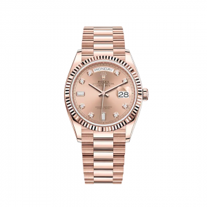 ĐỒNG HỒ ROLEX OYSTER PERPETUAL DAY DATE 36MM MẶT HỒNG 128235-0009