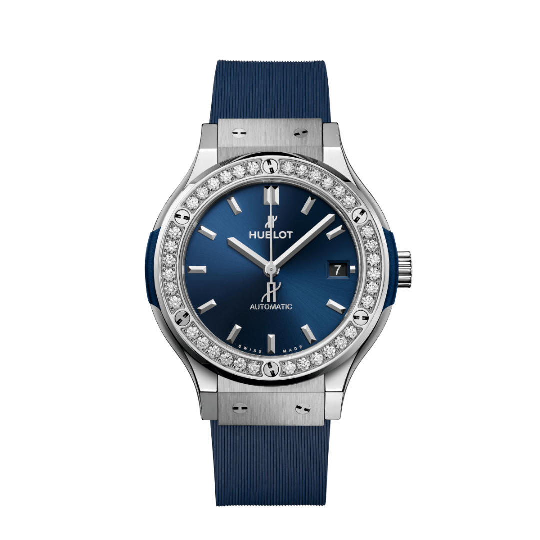 Đồng Hồ Hublot Classic Fusion Titanium Blue Diamonds 38mm - 565.NX.7170.RX.124