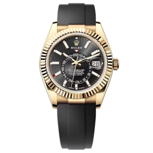 Đồng Hồ Rolex Sky-Dweller 42mm 336238-0002 Mặt Số Màu Đen Dây Đeo Oysterflex