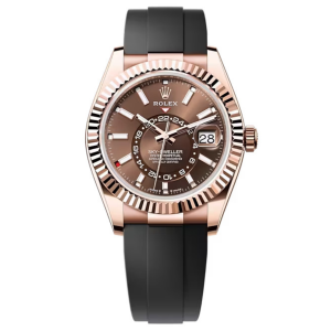 Đồng Hồ Rolex Sky-Dweller 42mm 326239-0002 Mặt Số Chocolate Dây Đeo Oysterflex