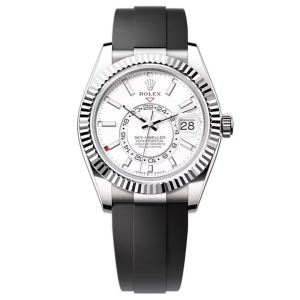 Đồng Hồ Rolex Sky-Dweller 42mm 336239-0003 Mặt Số Màu Trắng Dây Đeo Oysterflex