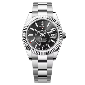 Đồng Hồ Rolex Sky-Dweller 42mm 336934-0007 Mặt Số Màu Đen Sáng Dây Đeo Oyster