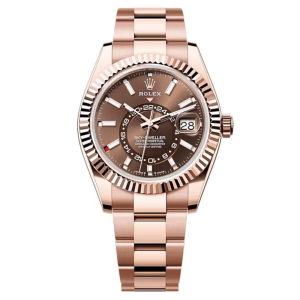 Đồng Hồ Rolex Sky-Dweller 42mm 336935-0002 Mặt Số Màu Chocolate Dây Đeo Oyster Vàng Hồng