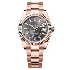 Đồng Hồ Rolex Sky-Dweller 42mm 336935-0004 Mặt Số Slate Dây Đeo Oyster Vàng Hồng