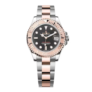 Đồng Hồ Rolex Yacht Master 37mm 268621-0004 Mặt Số Màu Đen Dây Đeo Oyster Vàng Hồng