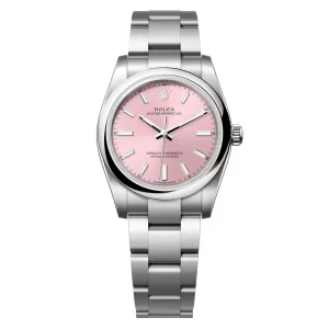 Đồng Hồ Rolex Oyster Perpetual 34mm 124200-0004 Mặt Số Màu Hồng Dây Đeo Oyster