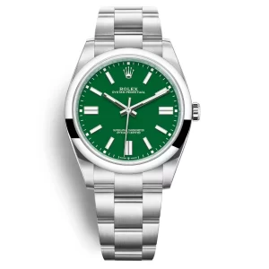 Đồng Hồ Rolex Oyster Perpetual 41mm 124300-0005 Mặt Số Màu Xanh Lá Dây Đeo Oyster