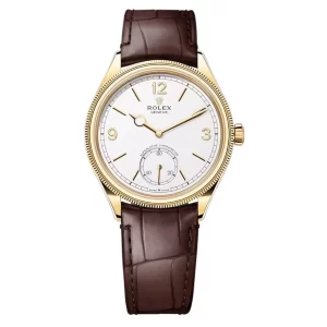 Đồng Hồ Rolex Perpetual 1908 39mm 52508-0006 Mặt Số Màu Trắng Dây Da Cá Sấu