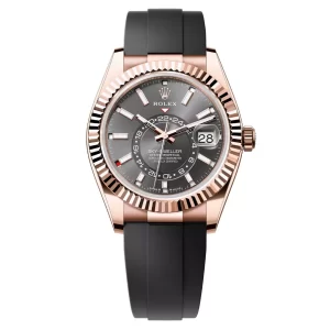Đồng Hồ Rolex Sky-Dweller 42mm 336235-0004 Mặt Số Slate Dây Đeo Oysterflex Vàng Hồng