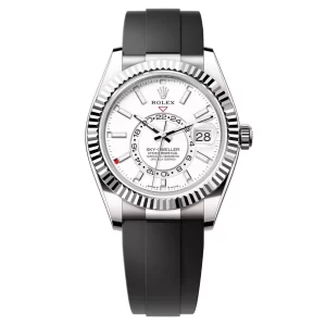 Đồng Hồ Rolex Sky-Dweller 42mm 336239-0003 Mặt Số Màu Trắng Dây Đeo Oysterflex Vàng Trắng