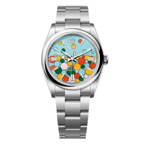 Đồng Hồ Rolex Oyster Perpetual 36mm M126000-0009 Mặt Số Màu Xanh Ngọc Lam Họa Tiết Celebration Dây Đeo Oyster