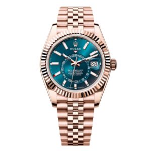 Đồng Hồ Rolex Sky-Dweller Everose Gold 42mm 336935-0005 Mặt Số Xanh Lục Lam Dây Đeo Jubilee Vàng Hồng