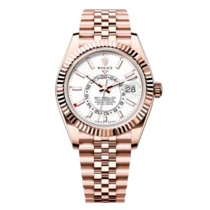 Đồng Hồ Rolex Sky-Dweller Everose Gold 42mm 336935-0007 Mặt Số Màu Trắng Dây Đeo Jubilee Vàng Hồng