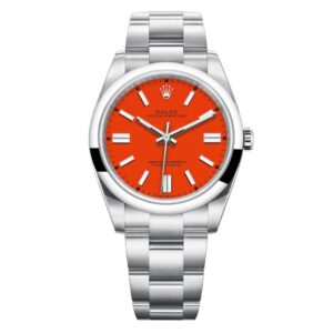 Đồng hồ Rolex Oyster Perpetual 41mm M124300-0007 Mặt Số Màu Cam Dây Đeo Oyster
