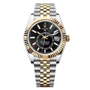 Đồng Hồ Rolex Sky-Dweller 42mm M336933-0004 Mặt Số Màu Đen Sáng Dây Đeo Jubilee Vàng Vàng