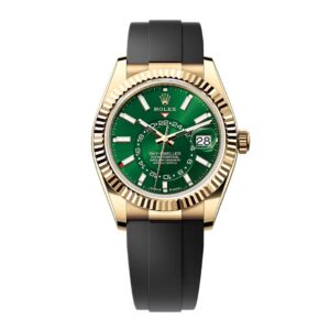 Đồng Hồ Rolex Sky-Dweller 42mm 336238-0004 Mặt Số Xanh Sáng (Bright Green) Dây Đeo Oysterflex Vàng Vàng