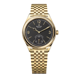 Đồng Hồ Rolex Perpetual 1908 39mm 52508-0007 Mặt Số Màu Đen Dây Đeo Settimo Vàng Vàng