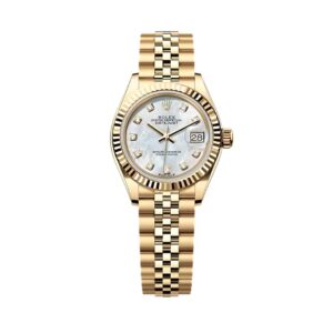 Đồng Hồ Rolex Lady Datejust 28mm 279178-0026 Mặt Số Khảm Trai Cọc Kim Cương Dây Đeo Jubilee Vàng Vàng