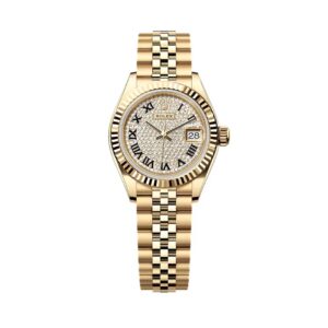 Đồng Hồ Rolex Lady Datejust 28mm 279178-0032 Mặt Số Đính Kim Cương (Diamonds-paved) Cọc La Mã Dây Đeo Jubilee Vàng Vàng