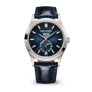 Đồng Hồ Patek Philippe Complications 38.5mm Annual Calendar Moon Phases Mặt Số Xanh Đen Gradient Vàng Trắng 5396G-017