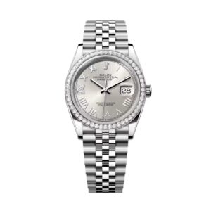 Đồng Hồ Rolex Datejust 36mm 126284RBR-0059 Mặt Số Bạc Cọc Số La Mã Dây Đeo Jubilee