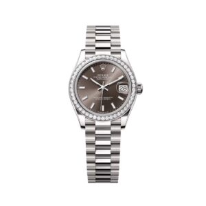 Đồng Hồ Rolex Datejust 31mm 278289RBR-0014 Mặt Số Xám Đậm Cọc Số Dạ Quang Dây Đeo President Vàng Trắng