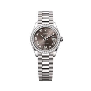 Đồng Hồ Rolex Datejust 31mm 278289RBR-0020 Mặt Số Xám Đậm Cọc Số La Mã Dây Đeo President Vàng Trắng