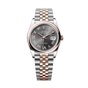 Đồng Hồ Rolex Datejust 36mm 126201-0047 Mặt Số Xám Đậm Cọc Số La Mã Dây Đeo Jubilee Thép Vàng Hồng