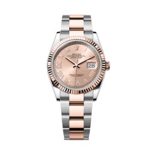 Đồng Hồ Rolex Datejust 36mm 126231-0050 Mặt Số Hoa Hồng Cọc Số La Mã Dây Đeo Oyster Vàng Hồng