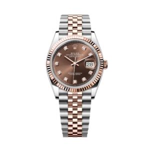 Đồng Hồ Rolex Datejust 36mm 126231-0053 Mặt Số Chocolate Cọc Kim Cương Dây Đeo Jubilee Vàng Hồng