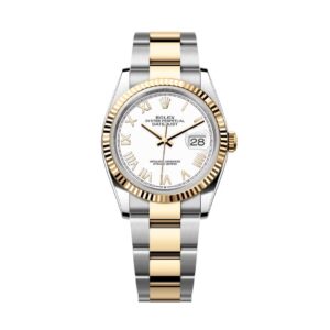 Đồng Hồ Rolex Datejust 36mm 126233-0048 Mặt Số Màu Trắng Cọc La Mã Dây Đeo Oyster Thép Vàng Vàng