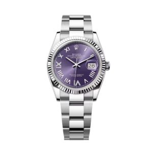 Đồng Hồ Rolex Datejust 36mm 126234-0064 Mặt Số Màu Tím Aubergine Cọc La Mã Dây Đeo Oyster
