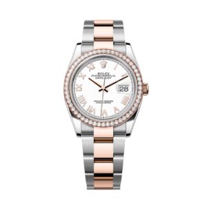 Đồng Hồ Rolex Datejust 36mm 126281RBR-0034 Mặt Số Trắng Cọc Số La Mã Dây Đeo Oyster Vàng Hồng