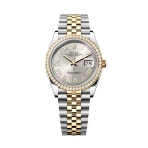 Đồng Hồ Rolex Datejust 36mm 126283RBR-0037 Mặt Số Màu Bạc Cọc La Mã Dây Đeo Jubilee Vàng Vàng