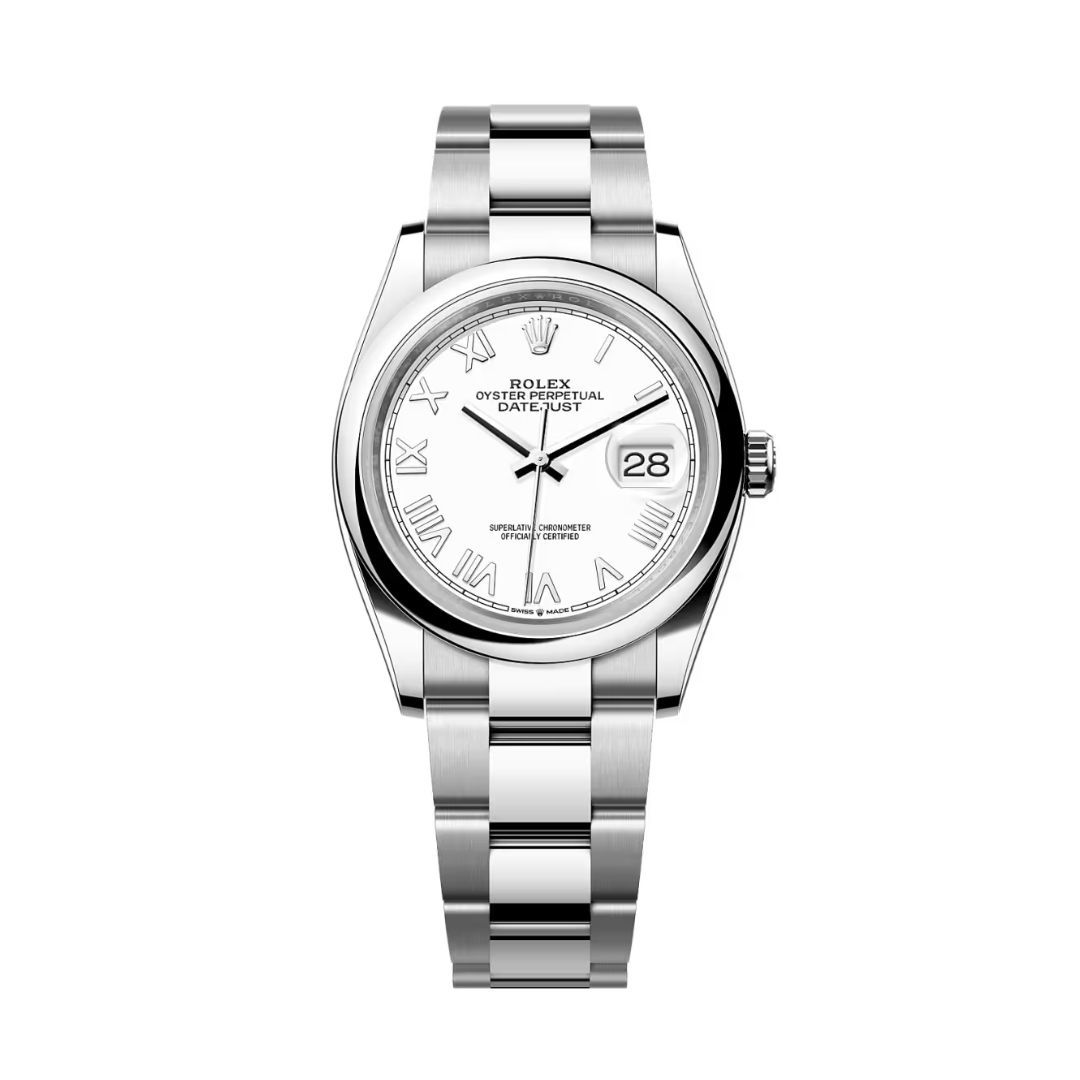 Đồng Hồ Rolex Datejust 36mm M126200-0028 Mặt Số Trắng Cọc Số La Mã Dây Đeo Oyster