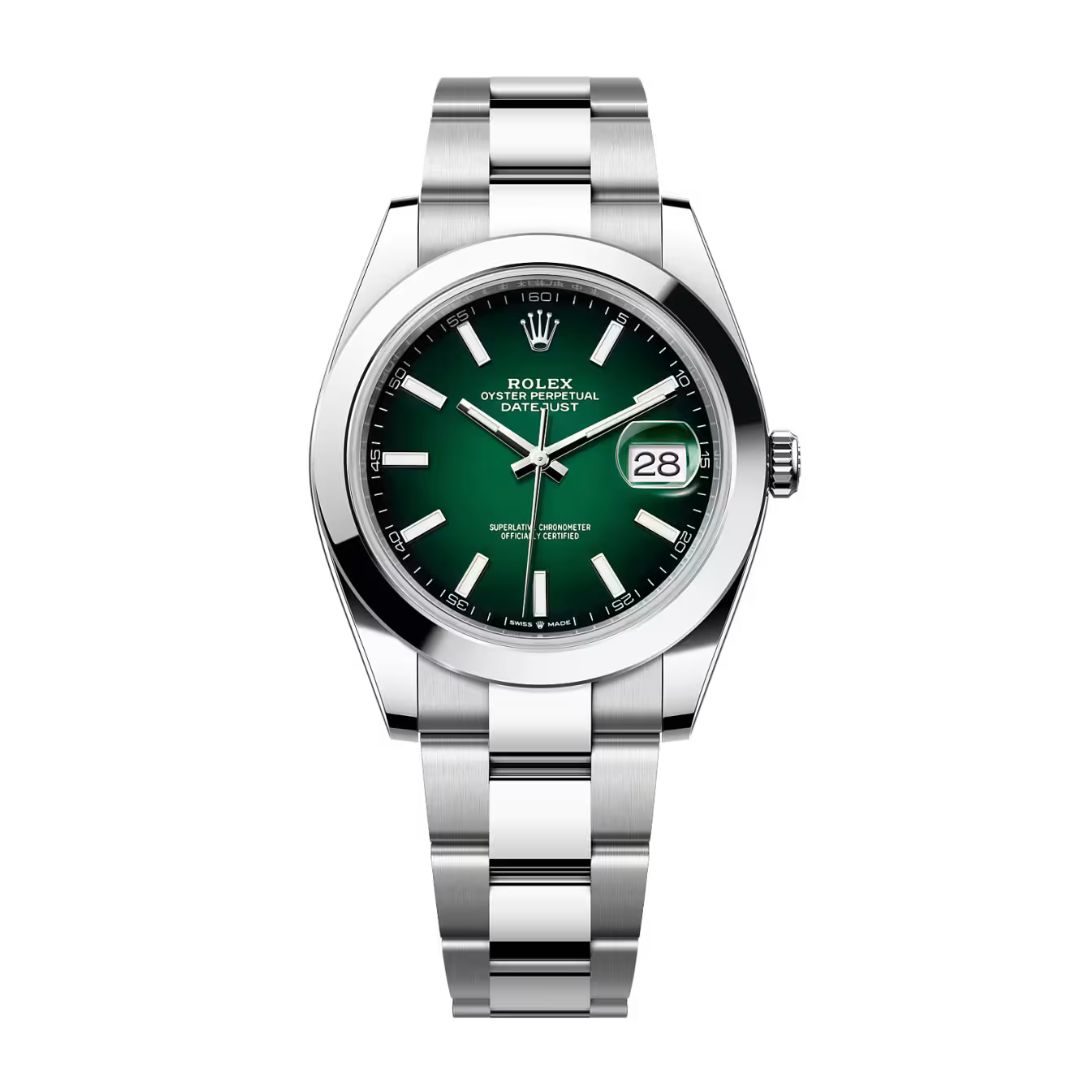 Đồng Hồ Rolex Datejust 41mm 126300-0025 Mặt Số Ombre Green Dây Đeo Oyster