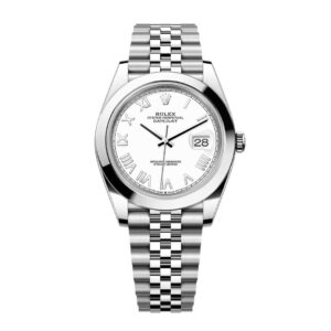 Đồng Hồ Rolex Datejust 41mm 126300-0028 Mặt Số Trắng Cọc Số La Mã Dây Đeo Jubilee