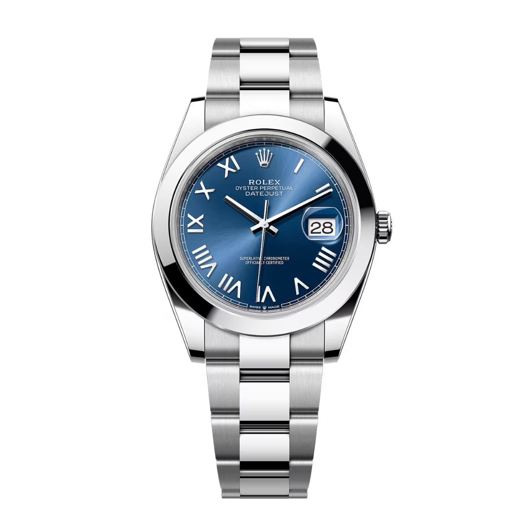 Đồng Hồ Rolex Datejust 41mm 126300-0029 Mặt Số Bright Blue Dây Đeo Oyster