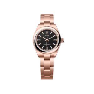 Đồng hồ Rolex Oyster Perpetual 28mm M276205-0001 Mặt Số Đen Cọc Số Đá Tự Nhiên Dây Đeo Oyster Vàng Hồng