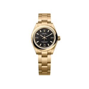 Đồng hồ Rolex Oyster Perpetual 28mm M276208-0001 Mặt Số Đen Cọc Số Đá Tự Nhiên Dây Đeo Oyster Vàng Vàng