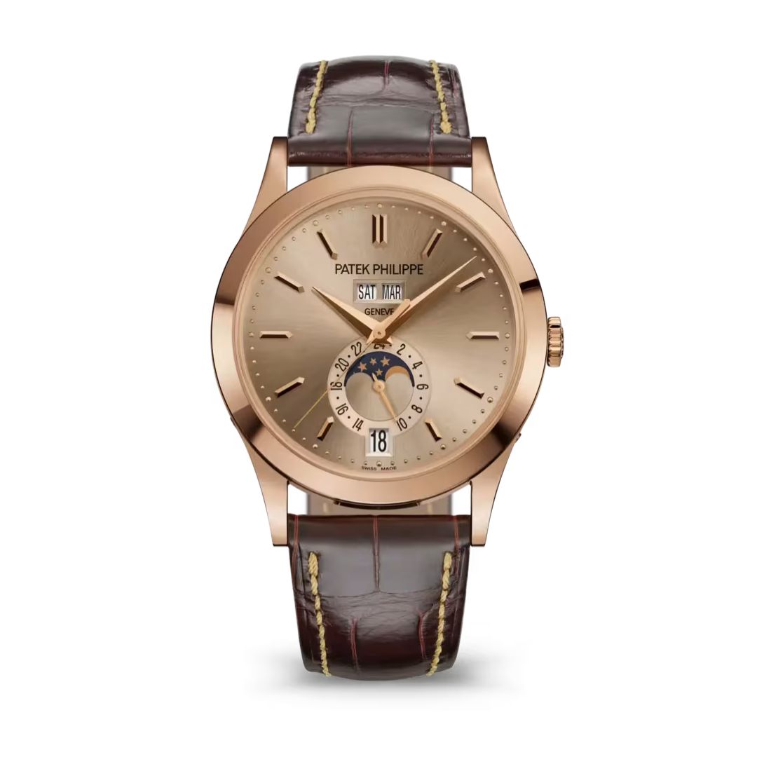 Đồng Hồ Patek Philippe Complications 38.5mm Annual Calendar Moon Phases Sunburst Sand Beige Rose Gold - 5396R-016
