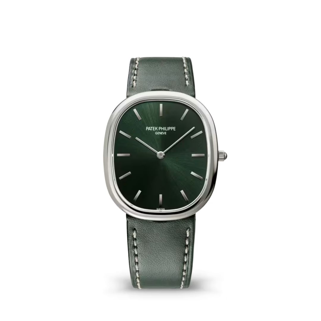 Đồng hồ Patek Philippe Golden Ellipse Sunburst Olive Green White Gold 31.1x35.6mm - 3738/100G-014
