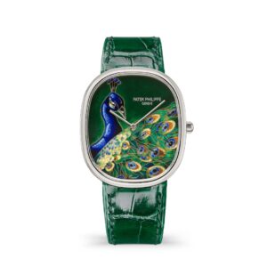 Đồng hồ Patek Philippe Golden Ellipse Wristwatch With Dial In Cloisonné Enamel And Hand-Engraving 34.5 x 39.5mm - 5738/50G-041 Blue Peacock