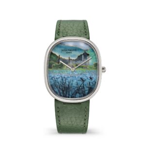 Đồng hồ Patek Philippe Golden Ellipse Wristwatch With Dial In Cloisonné Enamel Enriched With Miniature Painting On Enamel 34.5 x 39.5mm - 5738/50G-043 Highland Citadel