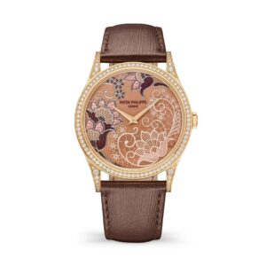 Đồng hồ Patek Philippe Calatrava Wristwatch With Dial In Champlevé, Paillonné Enamel And Hand-Engraved Sapphire Crystal 38mm - 5077/100R-069 Lacework in Pink