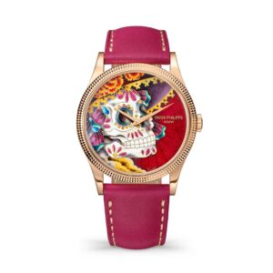 Đồng hồ Patek Philippe Calatrava Wristwatch With Dial In Cloisonné And Flinqué Enamel 38mm - 5177R-001 La Catrina