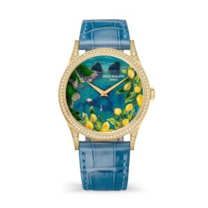 Đồng hồ Patek Philippe Calatrava Wristwatch With Dial In Cloisonné And Flinqué Enamel Enriched With Miniature Painting On Enamel 38mm - 5077/100J-010 Bay of Naples