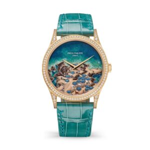 Đồng hồ Patek Philippe Calatrava Wristwatch With Dial In Cloisonné And Flinqué Enamel Enriched With Miniature Painting On Enamel 38mm - 5077/100R-072 Capri Beach