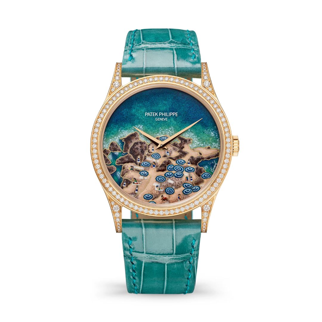 Đồng hồ Patek Philippe Calatrava Wristwatch With Dial In Cloisonné And Flinqué Enamel Enriched With Miniature Painting On Enamel 38mm - 5077/100R-072 Capri Beach
