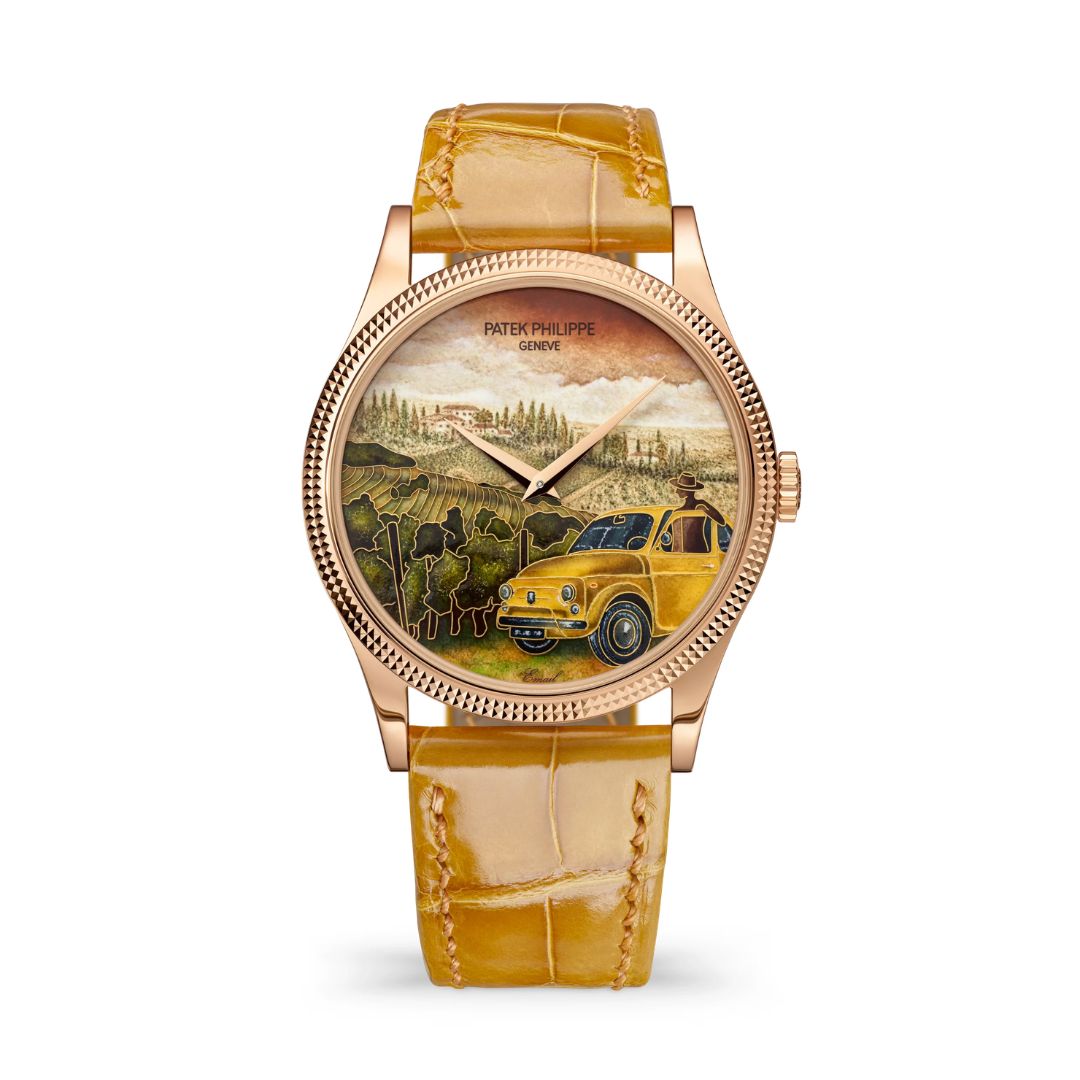 Đồng hồ Patek Philippe Calatrava Wristwatch With Dial In Cloisonné Enamel Enriched With Miniature Painting On Enamel 38mm - 5177R-010 Stop-off in Chianti